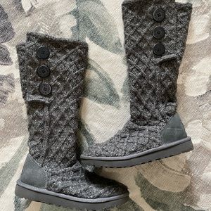UGG Gray Cardy Knit Boots
